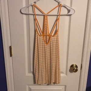 yellow and white stripped tank